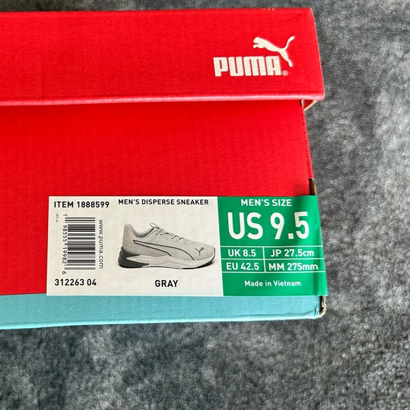 New Puma Men's Gray Disperse Sneakers, Softfoam +, Size 9.5 (US) - Picture 8 of 8